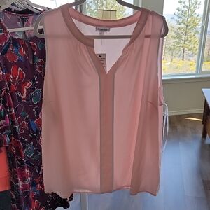 Calvin Klein Pink V-Neck Blouse